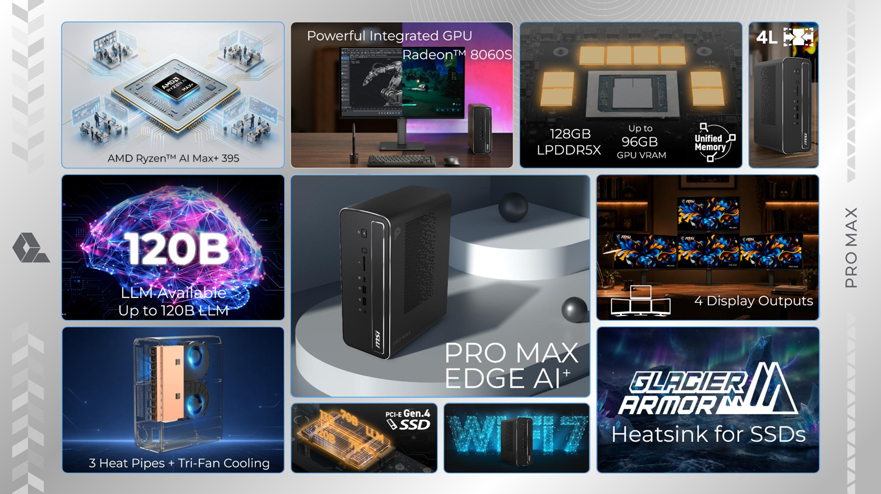 MSI COMPUTEX 2026: AI herní stolní počítače, QD-OLED monitory a AI počítače PRO MAX Edge