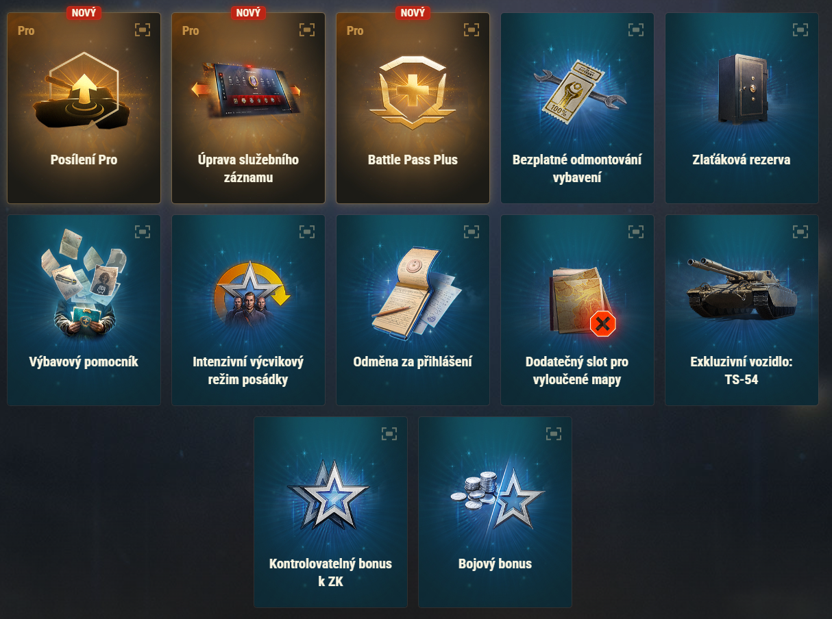 Aktualizace 2.2: Výhody účtu World of Tanks Plus Pro a Core