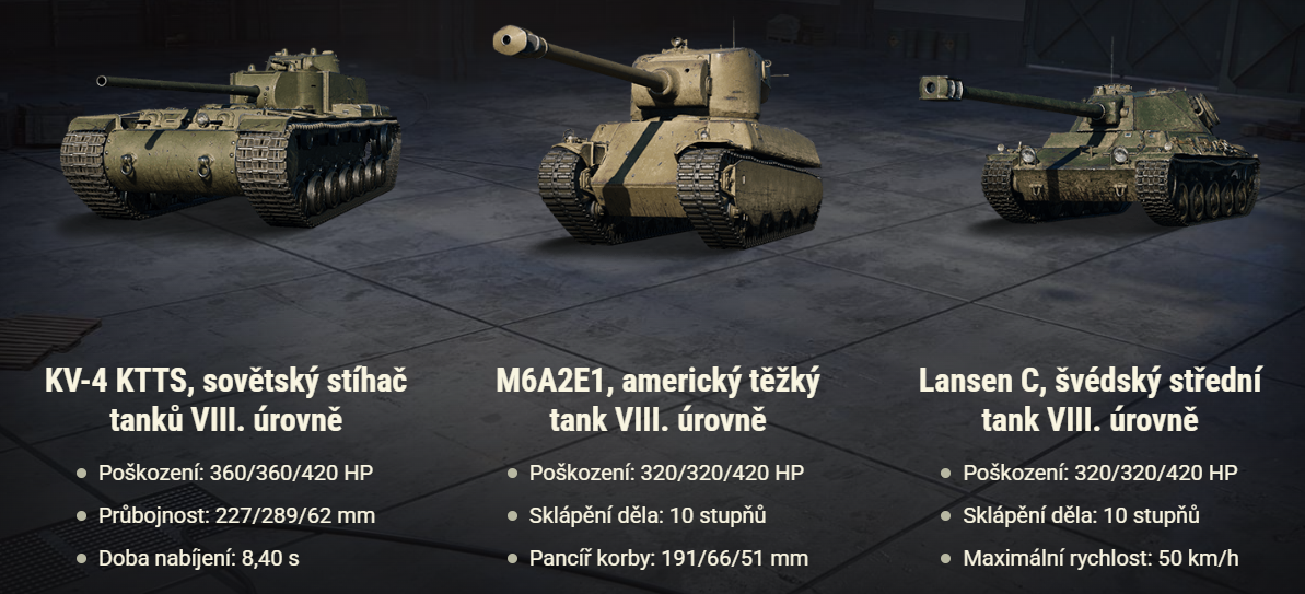 Týdenní balíčky tanků: KV-4 KTTS, M6A2E1 a Lansen C za výhodné ceny
