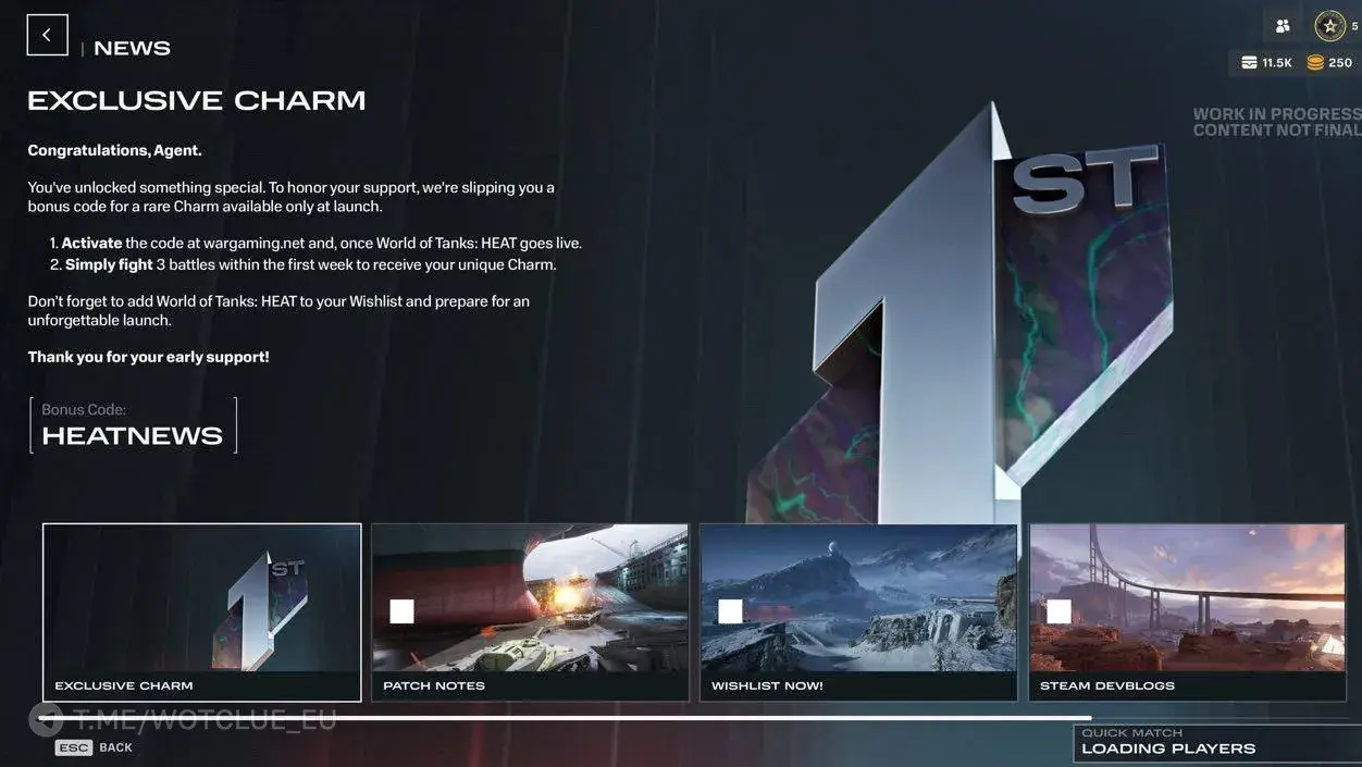 Bonusový kód pro World of Tanks: HEAT