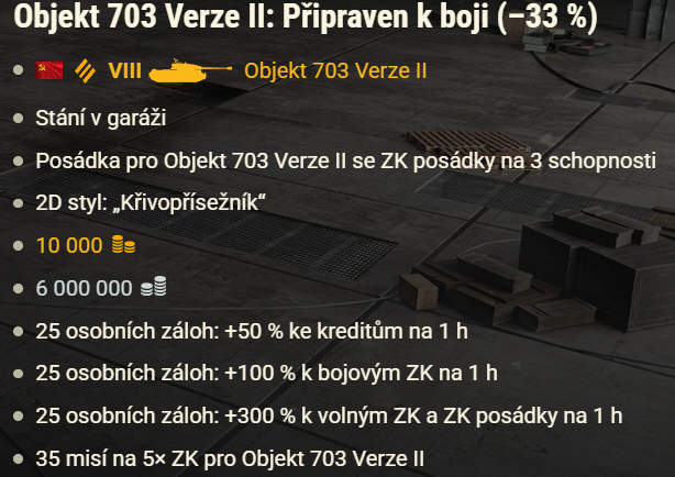 Speciální balíčkový týden: Prémiový tank Objekt 703 Verze II