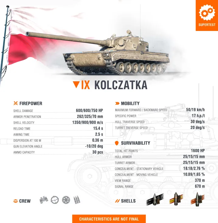 Kolczatka ve World of Tanks: silný tank s 600 dmg a skvělou mobilitou