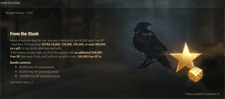 Balíček From the Stash nabízí až 550 000 Free XP za pevnou cenu