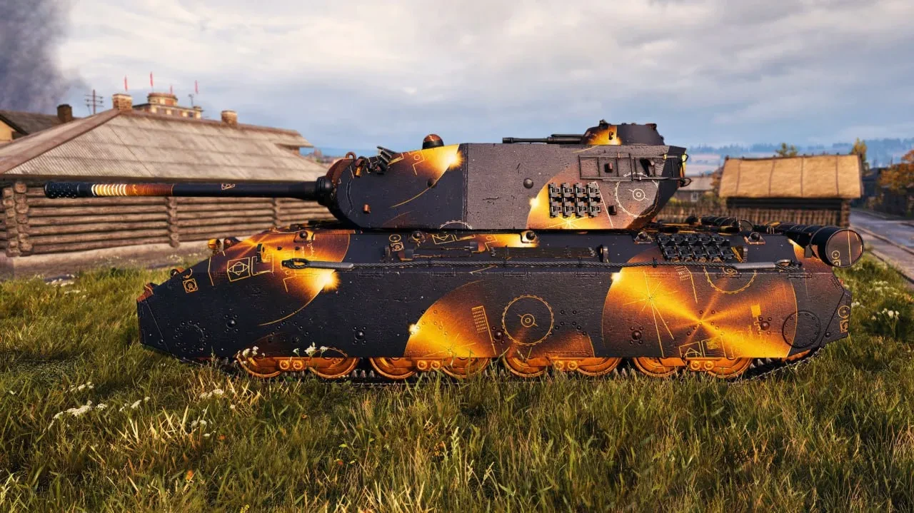 2D styl Zlaté desky z 19. sezóny Battle Passu hry World of Tanks.