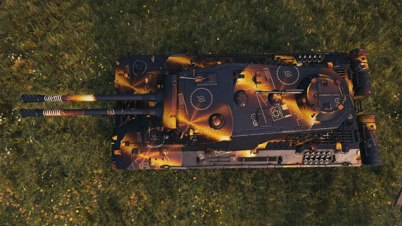 2D styl Zlaté desky z 19. sezóny Battle Passu hry World of Tanks.