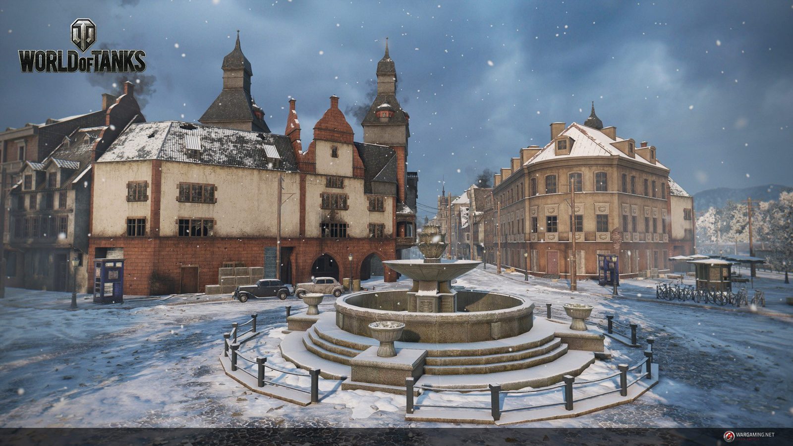 Schodiště připomínají, že tanky vjely do prostoru pro pěší