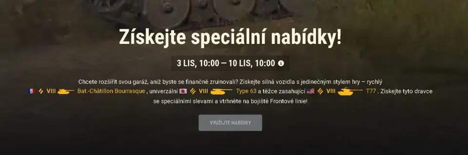 Speciální nabídka tanků