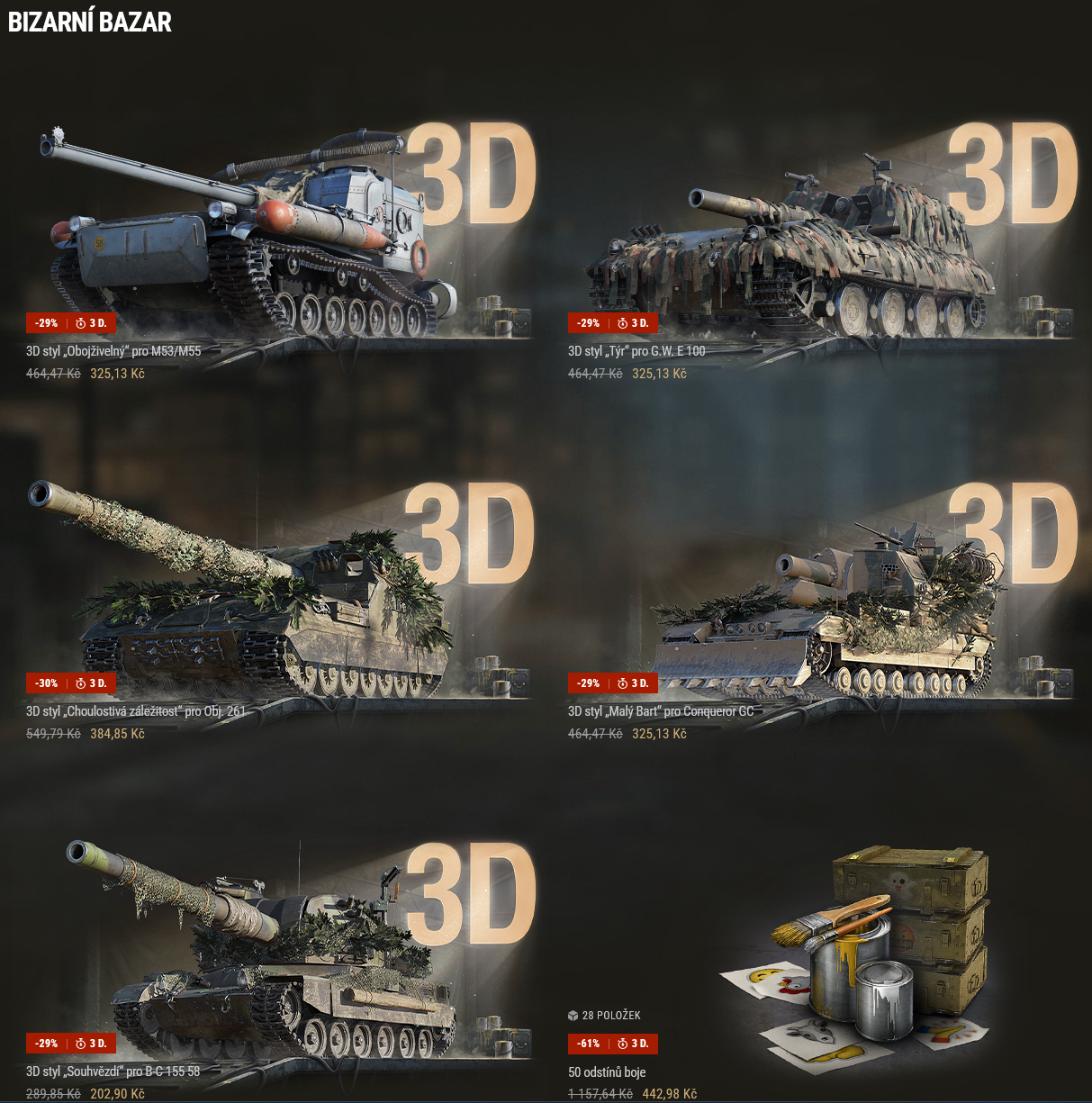 Aprílový shop ve WoT přinese styly, mise i šílené balíčky