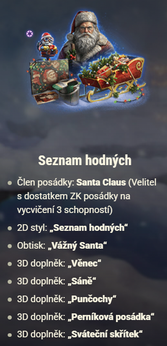 Battle Pass Sváteční chaos: Santa Claus a jeho vychytávky